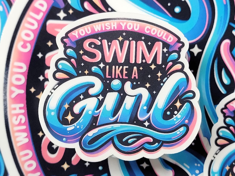 Simming Stickers Swim Sticker Pack, Motivational Swimming Decals, Swim Team Gift - Etsy