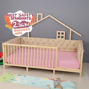 Montessori Floor Bed - Handcrafted Wooden Toddler Frame for Creative Play and Independent Movement