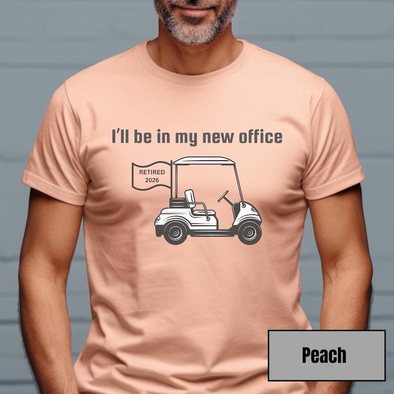 Retirement Golf Shirt, Funny Retirement Shirt, Golf Gifts for Him, Gift for Dad, Officially Retired, Gift for Husband, Retirement Party Gift Peach