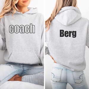 Personalized Coach Sweatshirt Softball Basketball Football Soccer Cheer Sports Team Gift for Coach Name Shirt Coach Game Day