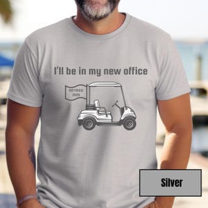Retirement Golf Shirt, Funny Retirement Shirt, Golf Gifts for Him, Gift for Dad, Officially Retired, Gift for Husband, Retirement Party Gift Silver