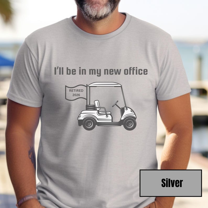 Retirement Golf Shirt, Funny Retirement Shirt, Golf Gifts for Him, Gift for Dad, Officially Retired, Gift for Husband, Retirement Party Gift Silver