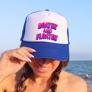 Boating and Floating Trucker Hat, Lake Vibes Trucker Hat, Summer Vibes Vacation Hat, Lake Life, Camping Life, Boat Lover Gift for Her