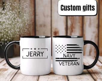 Taza personalizada para veteranos de la Marina de EE. UU., regalo personalizado para oficiales retirados de la Marina, regalos de la Marina de EE. UU., regalo militar para veteranos, regalo de jubilación de la Marina