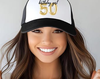 50th Birthday Girl Trucker Hat, Birthday Crew Trucker Hats, Vintage 1975 Birthday Party for 50th, Girls Trip Gift for Her Gift for Wife