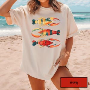 Comfort Colors Lobster Shirt, Fisherman Aesthetic Lobster Graphic Tee, Coastal Aesthetic Shirt, Nautical Shirt, Oversized Shirt