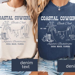 Custom Coastal Cowgirl Bachelorette Shirts,Beach Bachelorette, Nashville Bachelorette Rodeo Bachelorette Bridal Party Gifts for Bridesmaids