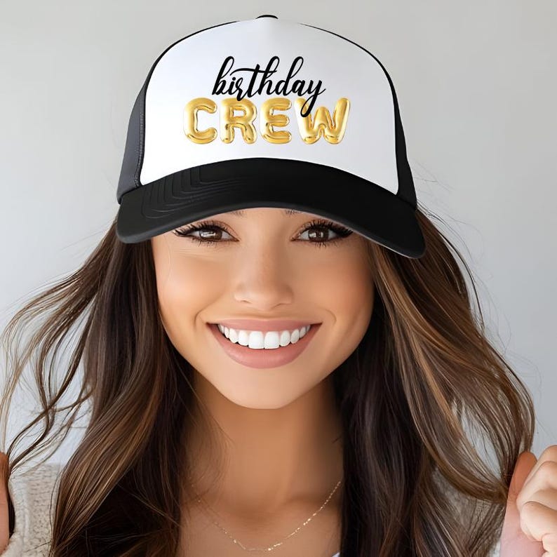 21st Birthday Girl and Birthday Crew Trucker Hats, Gift for Girlfriend, 21 Birthday Girls Trip, Custom Location 21st Birthday Party Hats image 4
