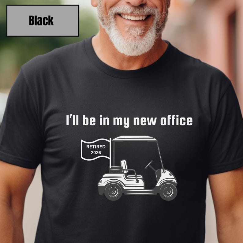 Retirement Golf Shirt, Funny Retirement Shirt, Golf Gifts for Him, Gift for Dad, Officially Retired, Gift for Husband, Retirement Party Gift Black