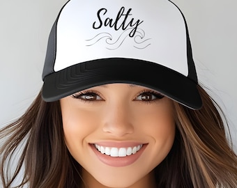 Salty Beach Wave Trucker Hat, Coastal Beach Party Hat, Family Vacation, Cruise Vacation Hats, Girls Trip Hat, Summer Gift for Her