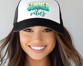 Summer Vibes Trucker Hat, Beach Hat, Girls Trip Gifts, Summer Concert Hat, Family Vacation Hat
