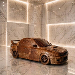 Wood Car 1 16 1990s Rally Sports Coupe Model – JDM Inspired Icon – Automobilia Gift for Car Collector