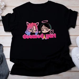 MiziSua Doomed Yuri Funny Meme Unisex Jersey Short Sleeve Tee Retro Streetwear Mizi Sua Cute Anime ALNST Fanmade Fanmerch Kawaii Dark Humor