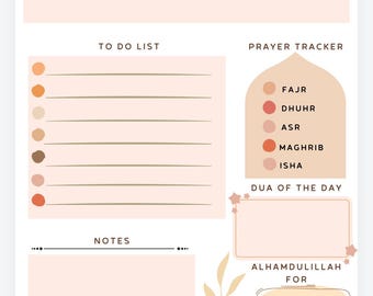 Agenda giornaliera islamica stampabile