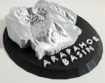 Arapahoe Basin | Ski Resort | Colorado | 3D Printed Elevation Model | Desk/Wall Art