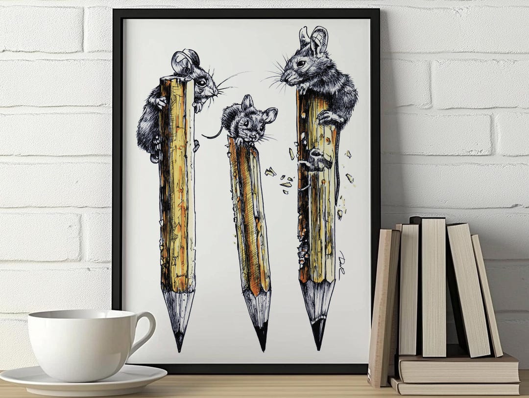 Digital Download - Ready to Print Ink Draw - Mouse - Etsy