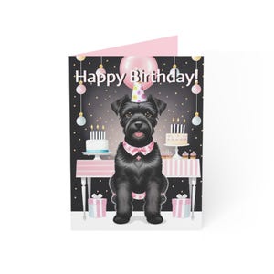 Grußkarten, Geburtstagskarte mit Zwergschnauzer Bild von AI, Geschenk für Hundeliebhaber, Tierdruck Grußkarten,