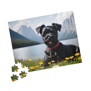 Puzzle, ritratto di Schnauzer nano, 520 pezzi, serata di giochi in famiglia, regalo per gli amanti dei cani, design generato dall&#39;intelligenza artificiale
