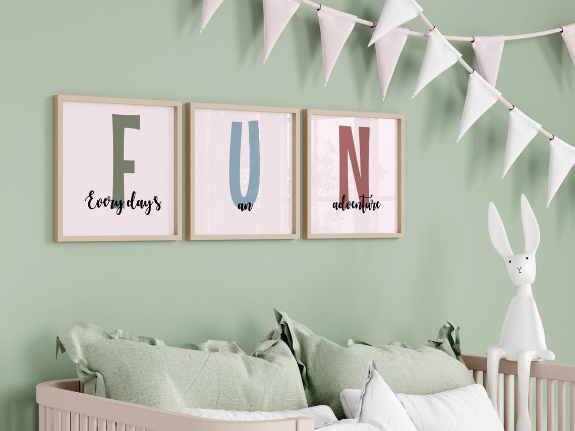 Have Fun Poster, Minimalist, Affirmations Print, Typography, Colorful ...