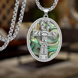 Eye of Horus Ankh Cross Necklace for Women Egypt Amulet Egyptian Necklace 925 Sterling Silver Jewelry