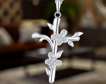 Cross Necklace For Women Butterfly Cross Necklace Christian Jewelry or Women