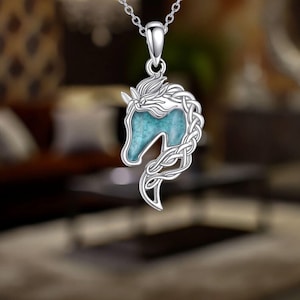 Pferd Herz Halskette 925 Sterling Silber Love Heart Hors Halskette für Frauen Cubic Zirconia