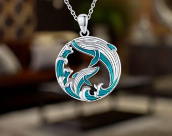 Whale Pendant Necklace 925 Sterling Silver Ocean Jewelry For Nature Lovers