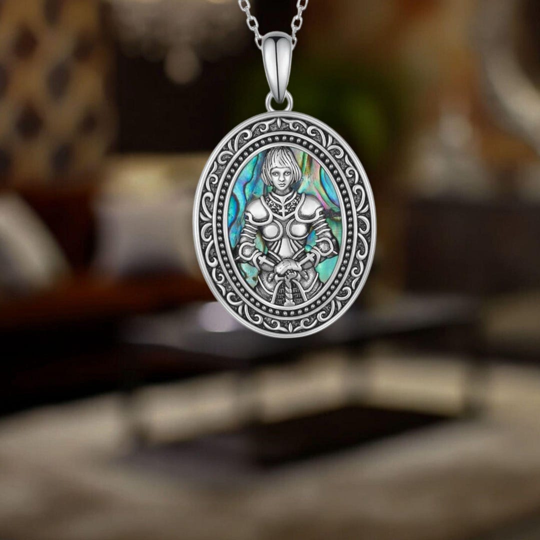 Joan of Arc Necklace 925 Sterling Silver Catholic Jewelry for Women - Etsy