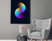 Gradient, Art mural imprimable, décoration murale abstraite, dégradé, formes, coloré, art abstrait, affiche, poster