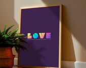 Love, Art mural imprimable, décoration murale contemporaine typographique moderne qui du caractère et de l’élégance à votre maison