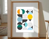 Abstract, Art mural imprimable, décoration murale abstraite, géométrie, formes, coloré, art abstrait, affiche, poster