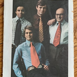Vintage 1970s Men&#39;s Wide Necktie Sewing Pattern - Groovy Business Attire - Butterick 6351 Cut