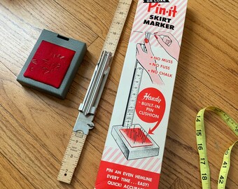 Vintage 1950s Deluxe Pin it Skirt Marker w/ Pin Cushion LIKE-NEW Orco Products Sewing Dressmaking USA