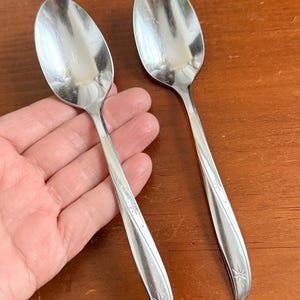 60s Oneida Twin Star Teaspoon - Mid-Century Starburst Pattern Stainless Flatware CHOOSE