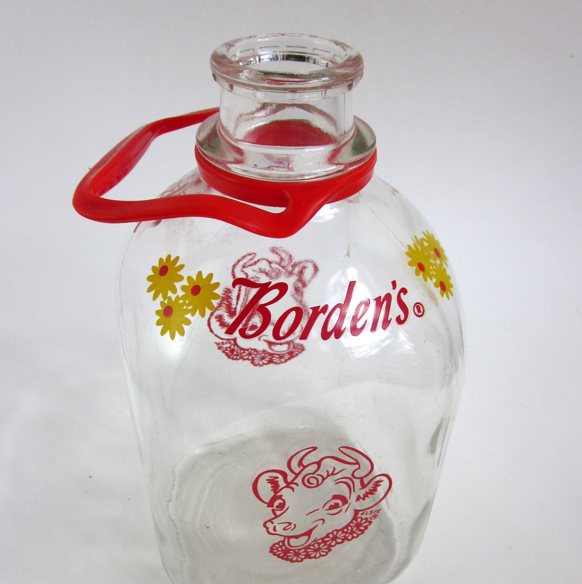 Borden's One Gallon Glass Milk Bottle 50s / Elsie the Cow Etsy