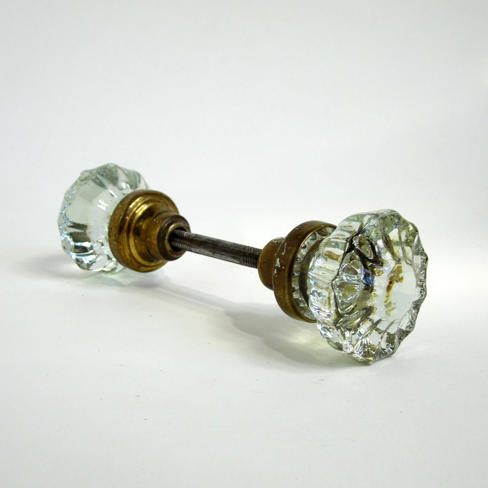 Antique Glass Door Knob Set Etsy
