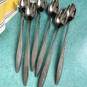 Ekco Eterna CORSAR Stanless Flatware Vtg MCM Japan Lot of 6 Teaspoons