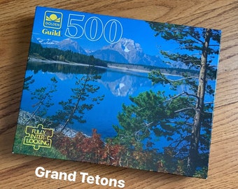 Vintage 1990s Jigsaw Puzzle, Golden Guild Jigsaw Puzzle 500 Piece Puzzle SEALED Grand Tetons