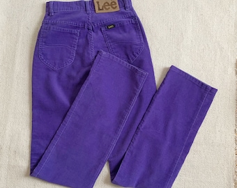 Vintage 1980s Womens Teen Lee Corduroy Pants w22" Inseam 30" Straight Leg Five Pocket VGC