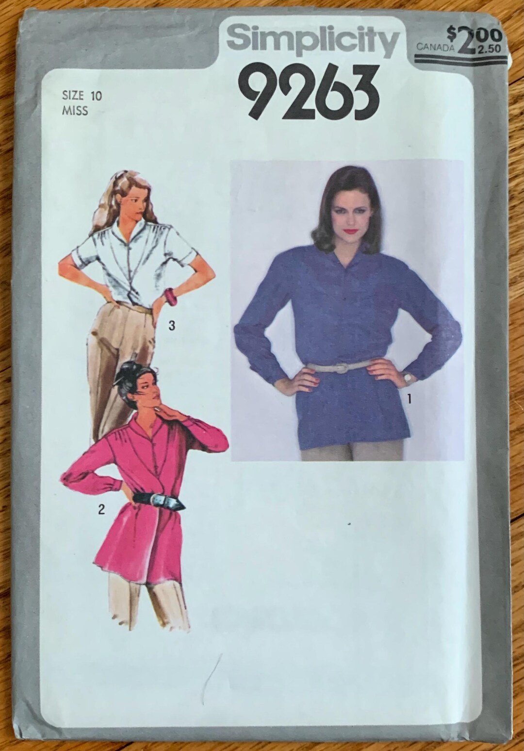Vintage 1970s Women's Pullover Tunic Sewing Pattern - Shawl Collar Top ...