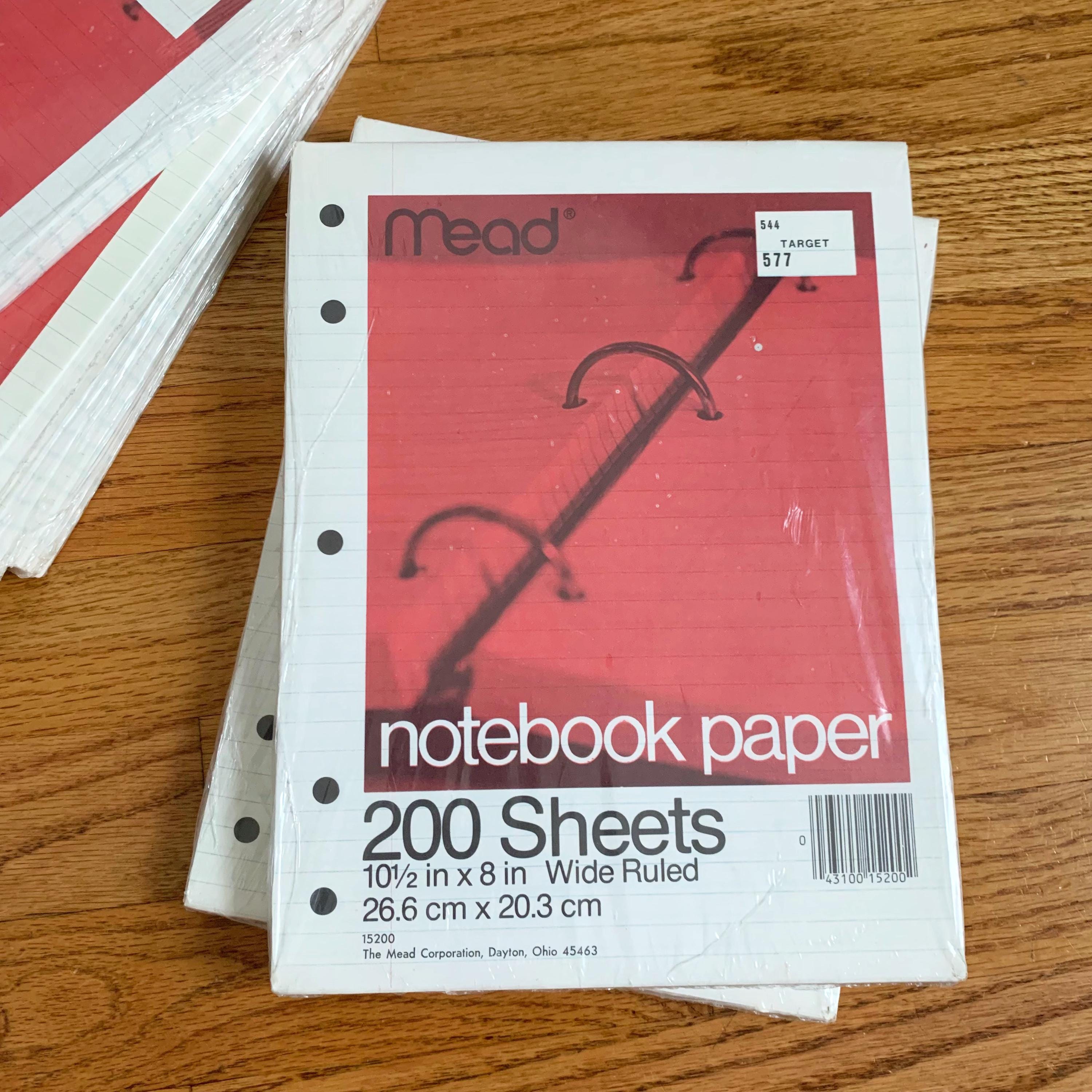 Vintage 1980s Mead Wide Ruled Notebook Paper - 200 Sheets NOS ...