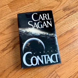 Vintage 1980s Novel, Contact by Carl Sagan 1985 HCDj VGC