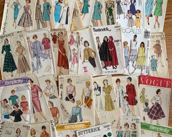 Vintage Sewing Ephemera Bundle, 180 Sewing Pattern Envelopes - Newspaper Clippings - Needlecraft Pattern Books