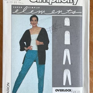80s Womens Pull-On Skirts & Slim or Full Pants Sewing Pattern - Simplicity 8725 (hips up to 48") FF