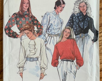 Womens Pullover Blouse b32.5-38" Simplicity 8674 FF, Vintage 1990s Sewing Pattern