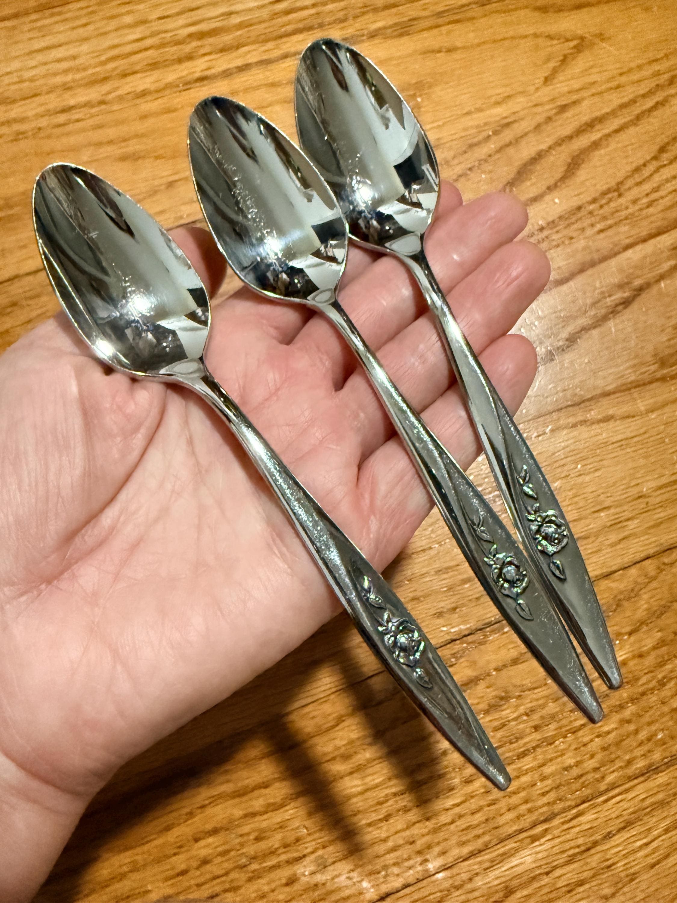 Vintage 1960s Oneida Lasting Rose Stainless Flatware & Serving Utensils ...