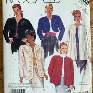 Vintage 1980s Women's Short Loose Jacket Sewing Pattern - McCall's 3432 UNCUT (bust 38-44")