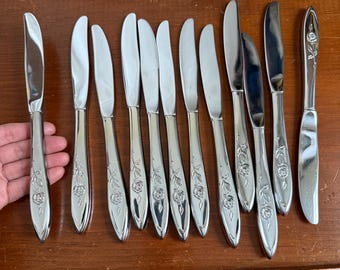 Vintage 1960s Oneida Community My Rose Stainless Flatware