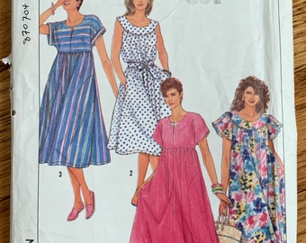 Womens Loose Fitting Dress b30.5-48" Simplicity 9615 FF, Vintage 1990s Sewing Pattern
