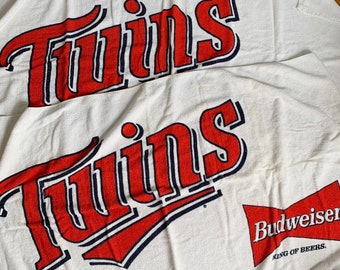 Vintage Minneosta Twins Baseball Budweiser Beer Promotional Terry Beach Towel SOLD SEPARATELY